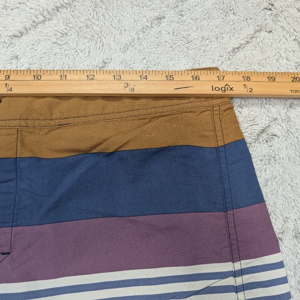 Patagonia Shorts Mens 34 Brown Blue Wavefarer Board Outdoor Swim Travel 10”
